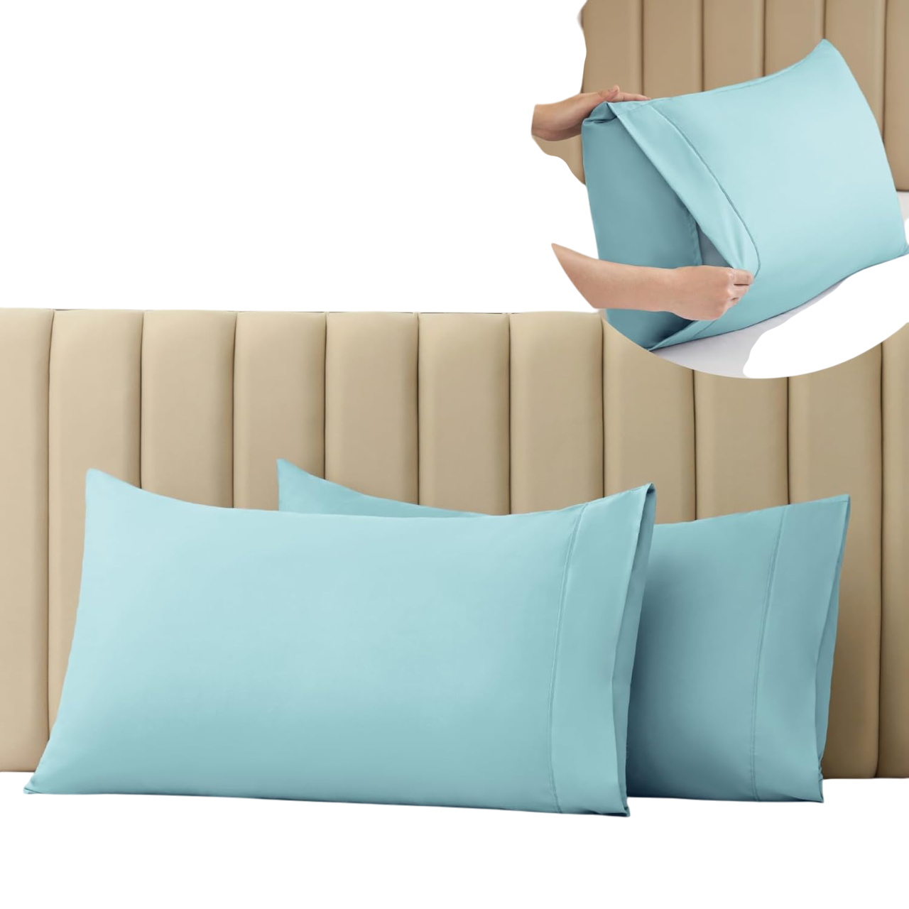 4 PC King Size Sheet Set Deep Pockets 18" Wrinkle Free Cooling Sheets