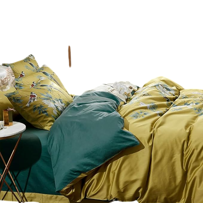 Duvet Cover Set King Size Bird Flower Pattern Soft Long Staple Cotton Floral Bedding Comforter Cover Set