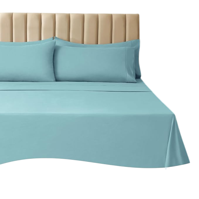 4 PC King Size Sheet Set Deep Pockets 18" Wrinkle Free Cooling Sheets