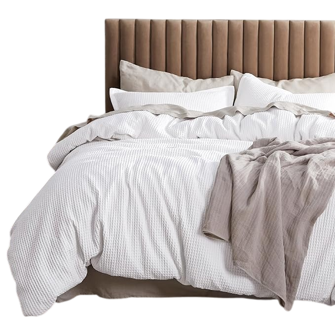 Cotton Duvet Cover Queen - 100% Cotton Waffle Weave Bright