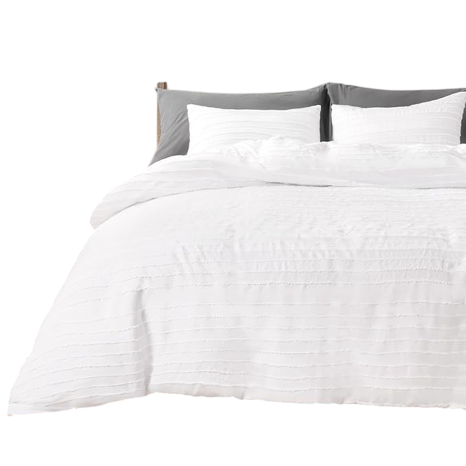 Duvet Cover Full Size, Navy 3 Pieces Boho Tufted Duvet Cover Set, Soft and Lightweight