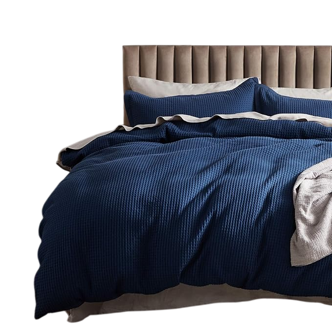 Cotton Duvet Cover Queen - 100% Cotton Waffle Weave Bright