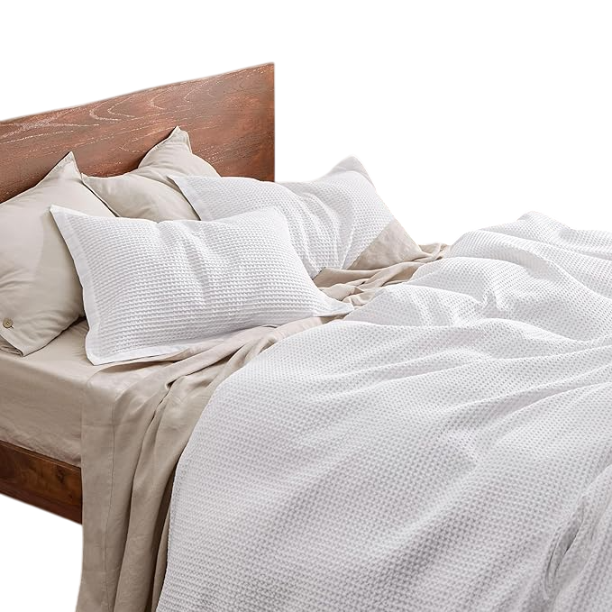 Cotton Duvet Cover Queen - 100% Cotton Waffle Weave Bright