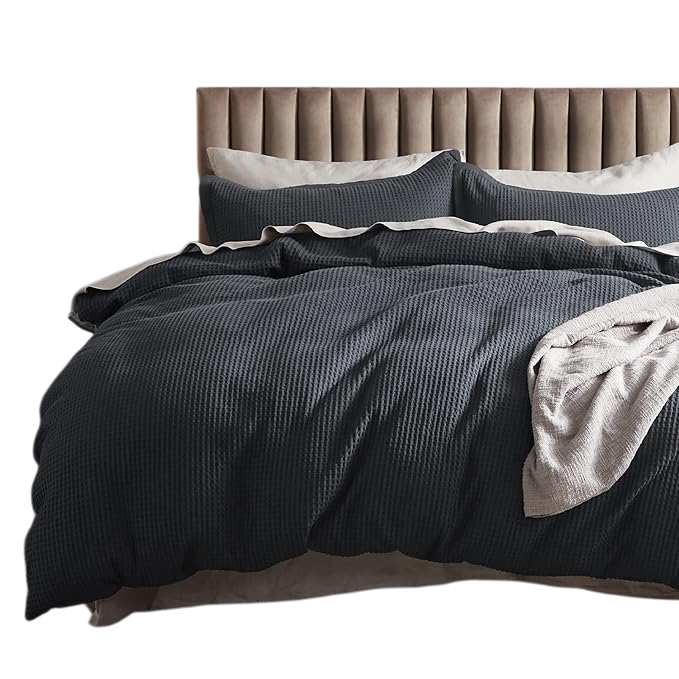 Cotton Duvet Cover Queen - 100% Cotton Waffle Weave Bright