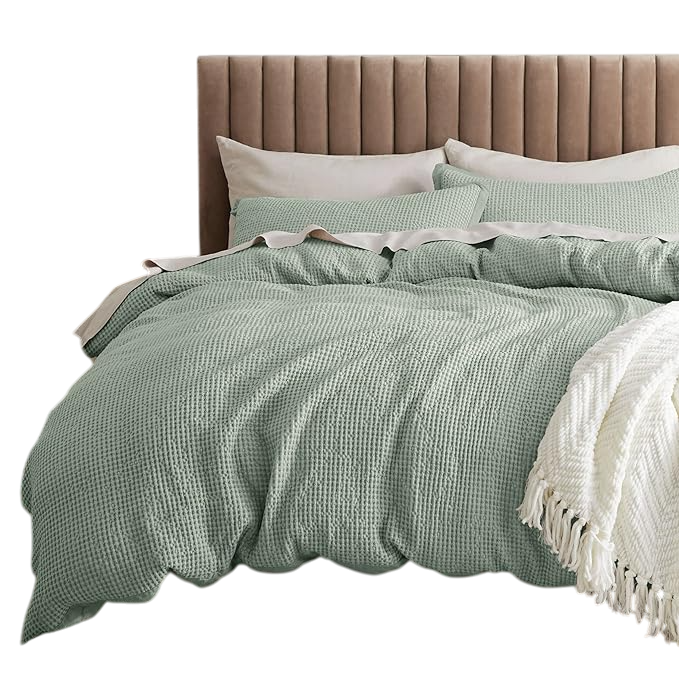 Cotton Duvet Cover Queen - 100% Cotton Waffle Weave Bright