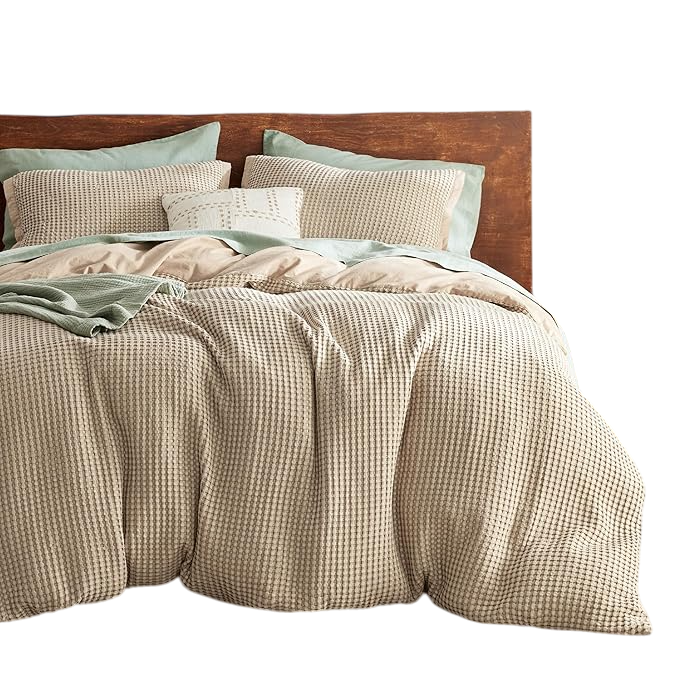 Cotton Duvet Cover Queen - 100% Cotton Waffle Weave Bright