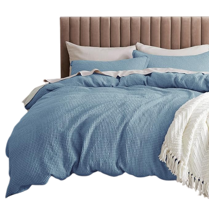 Cotton Duvet Cover Queen - 100% Cotton Waffle Weave Bright
