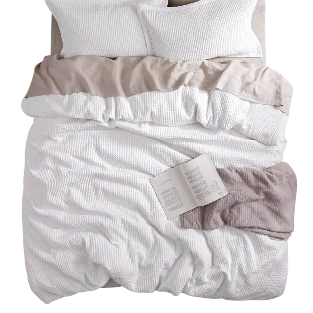 Cotton Duvet Cover Queen - 100% Cotton Waffle Weave Bright