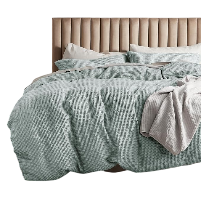 Cotton Duvet Cover Queen - 100% Cotton Waffle Weave Bright