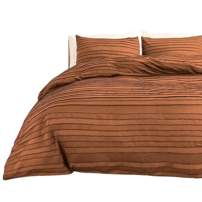 Duvet Cover Full Size, Navy 3 Pieces Boho Tufted Duvet Cover Set, Soft and Lightweight
