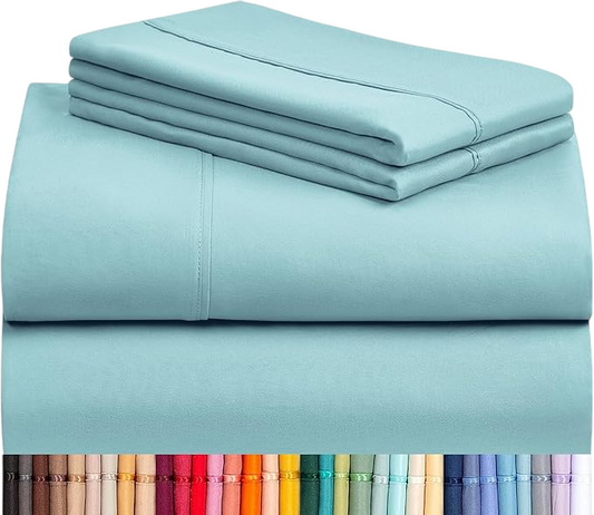 4 PC King Size Sheet Set Deep Pockets 18" Wrinkle Free Cooling Sheets