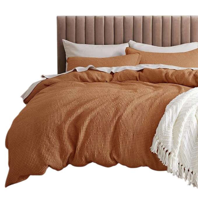 Cotton Duvet Cover Queen - 100% Cotton Waffle Weave Bright