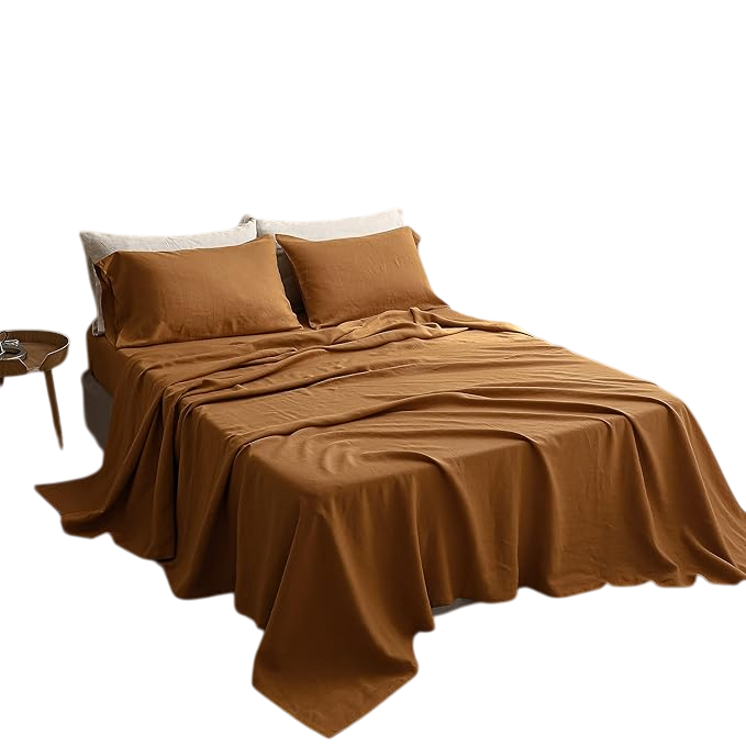 100% Linen Fitted Sheet King(1 Piece), 14 Inch Deep Pocket Mattress Cover