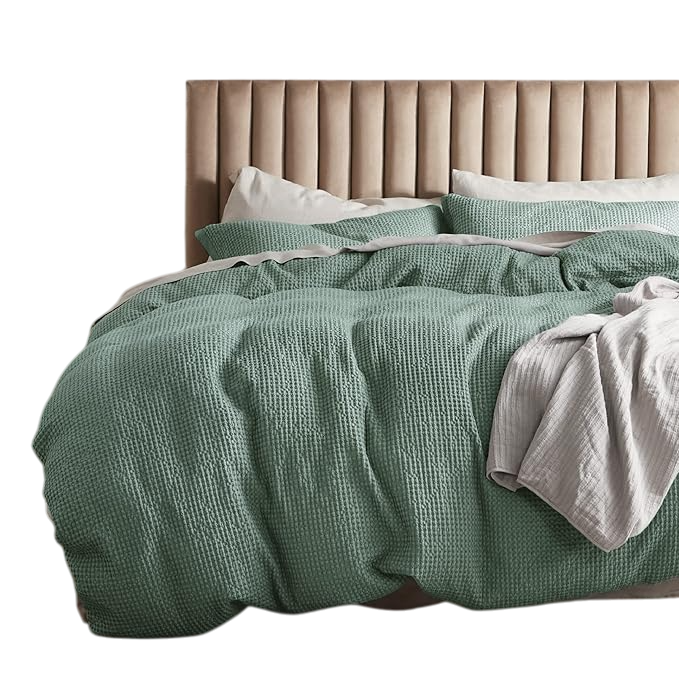 Cotton Duvet Cover Queen - 100% Cotton Waffle Weave Bright