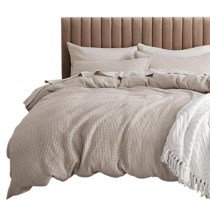 Cotton Duvet Cover Queen - 100% Cotton Waffle Weave Bright