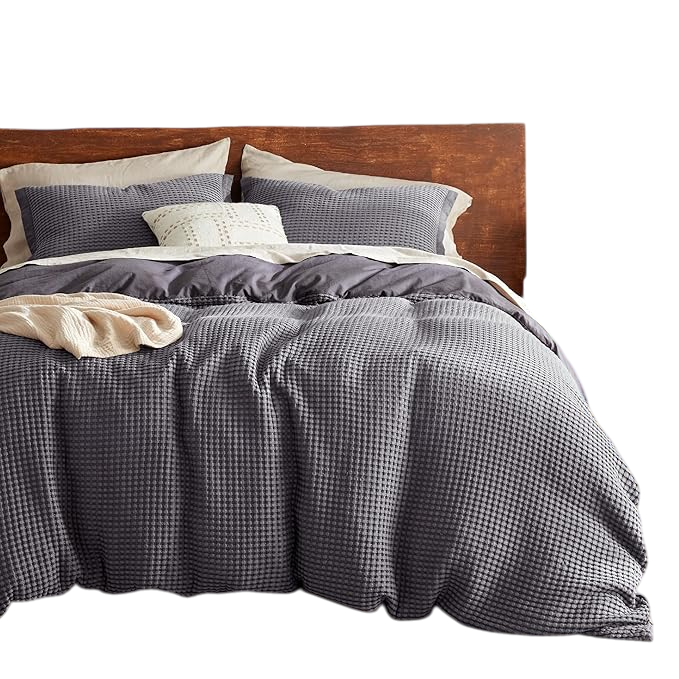 Cotton Duvet Cover Queen - 100% Cotton Waffle Weave Bright