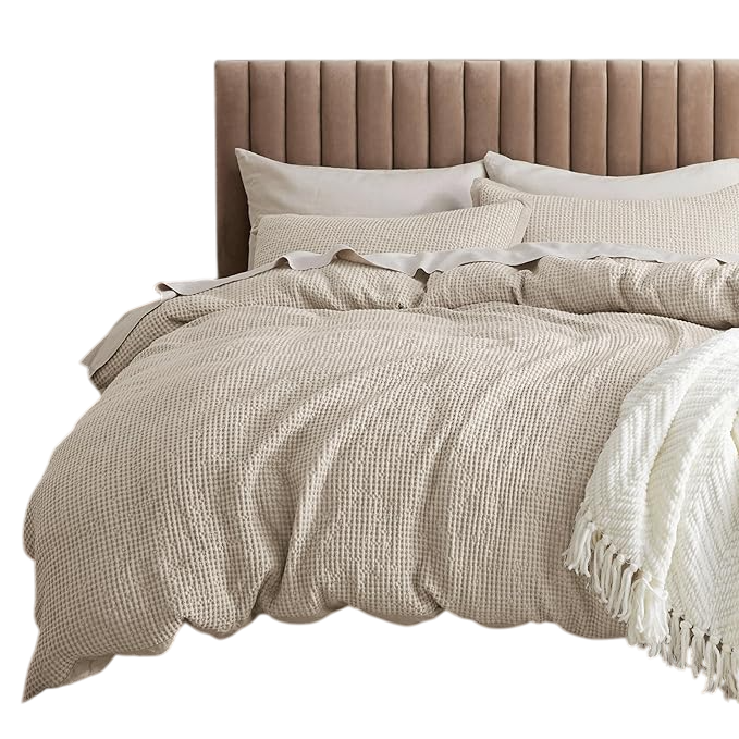 Cotton Duvet Cover Queen - 100% Cotton Waffle Weave Bright